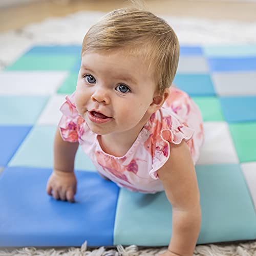 ECR4Kids SoftZone Patchwork Activity Folding Play Mat, 58in Square, Baby Essentials, Contemporary - color: Contemporary