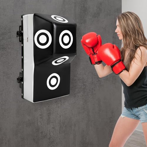 Wall Mount Uppercut Boxing Training Punching Bag - Adjustable Punching Target with Steel Frame, 6-Strike Zones for Home Gym, Boxing Training Equipment