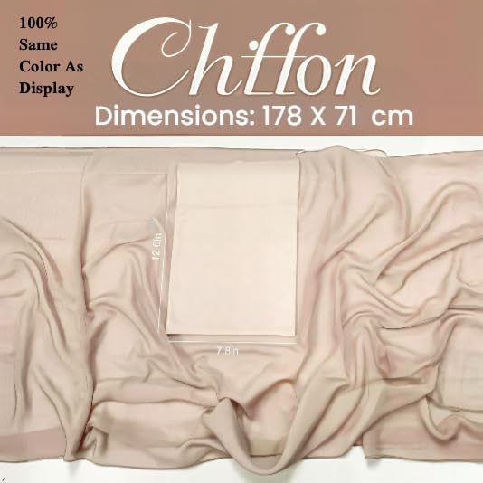 Women's Magnetic Hijab with Stitched Undercap - No Pin Chiffon Prayer Scarf - color: Beige