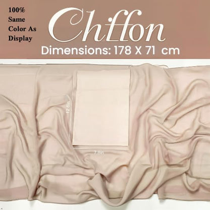 Women's Magnetic Hijab with Stitched Undercap - No Pin Chiffon Prayer Scarf - color: Beige