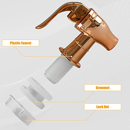Biaungdo 2 Pcs Replacement Spigot for Beverage Dispenser, Rose Gold | Push Style, Beverage Dispenser Compatible, Carafe Spigot, Water Dispenser Replacement Spout Faucet - color: Rose Gold