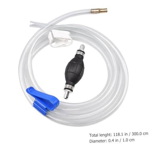 Totority Manual Suction Hose Water Pump for Car and Aquarium, Practical Siphon Transfer Tube with Oil Guide, Useful Home and Automotive Water Suction Tool