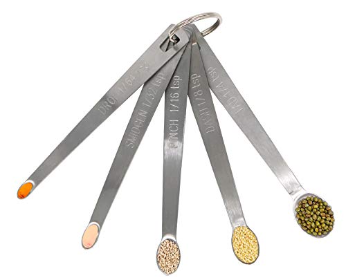 1Pack Mini Measuring Spoons Set, Heavy Duty Stainless Steel Teaspoon for Cooking and Baking, Suitable for Small Amount of Dry or Liquid Ingredients and Spices