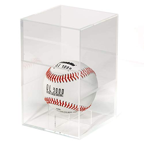 Franklin Sports Display Case – Memorabilia – UV Protected – Sport Collectibles - Baseball - Batting Gloves - Basketball - Soccer Ball - Football - style: Baseball