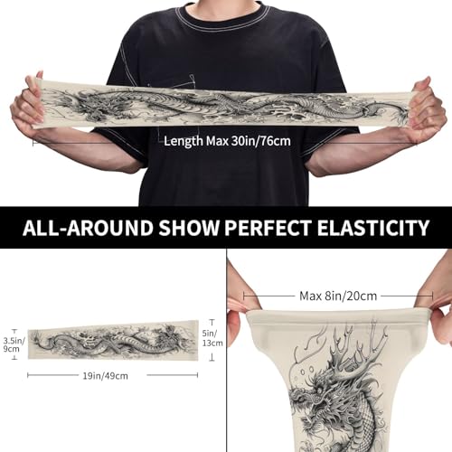 Cooling Arm Sleeves Cover Summer Sun Protection Arm Sleeves For Men Women Baseball Cycling Golf Running - color: Dragon 26