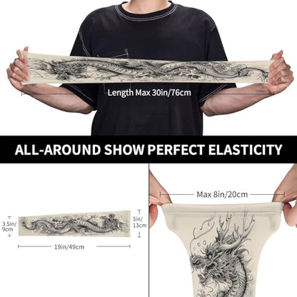Cooling Arm Sleeves Cover Summer Sun Protection Arm Sleeves For Men Women Baseball Cycling Golf Running - color: Dragon 26