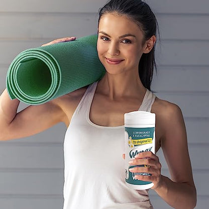 Wipex Fitness Equipment Wipes - EWG Verified - 50 Ct Original Natural Plant Based Gym Wipes for Equipment, Clean Surfaces at Home or Gym, Use as a Yoga Mat Cleaner, Lemongrass, Eucalyptus & Vinegar - size: 50 Count (Pack of 1)