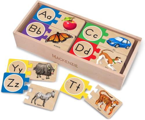Melissa & Doug Self-Correcting Alphabet Wooden Puzzles with Storage Box (52 pcs) ABC Puzzles, Wooden Alphabet Puzzle for Kids Ages 4+ (Pack of 6) - size: 12.75 x 5.75 x 2.75 (Pack of 6)