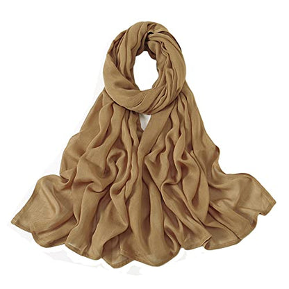 Yeieeo Women's Hijab Lightweight Breathable Solid Color Soft Cotton Hijab for Women Muslim Fashion Scarves - color: Nude