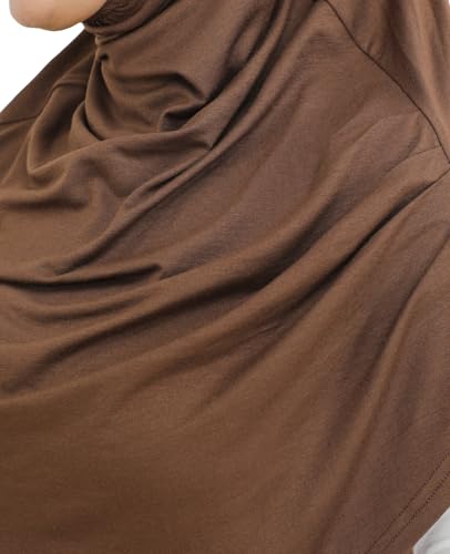 Prien Ready To Wear Hijab For Women, Instant Turban, Soft Muslim Scarf For Prayer, Long Hijabs, Islamic Clothes, Jersey Abaya - color: Brown