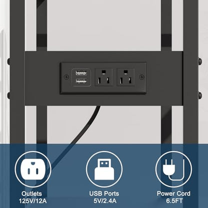 Urban Deco 40 Gallon Fish Tank Stand with Power Outlets, 660LBS Capacity Aquarium Stand, Metal Fish Tank Stand Dual-Layer Design Terrarium Stand, Black - color: Black, size: 40 gallon