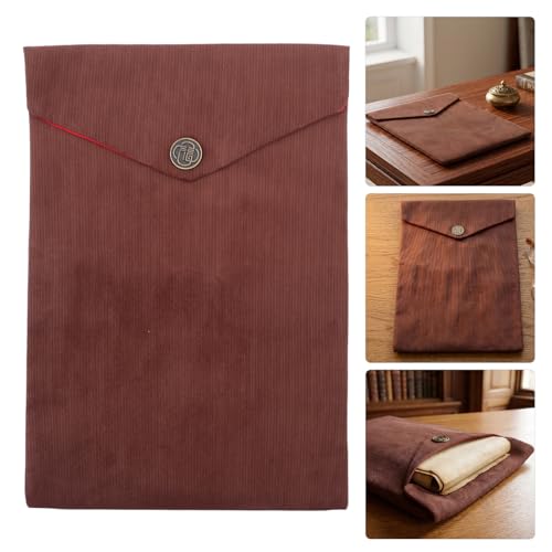 Zerodeko 2pcs Scripture Organizer Pouches in Coffee Corduroy Material, Folding Design Reduces Friction and Scuffing, for Ceremonies and Travel Elegant Traditional Tibetan Patterns