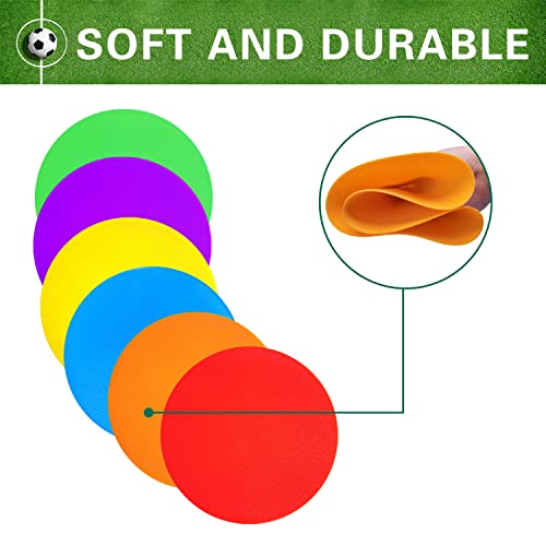 Poly Spot Markers 4 inch/9 inch Non-Slip Rubber Agility Training Markers Floor Dots Flat Field Cones for Football, Soccer, Basketball, School Exercise Drills, Dance Practice - style: 9 inch 18 Pcs (TPE)