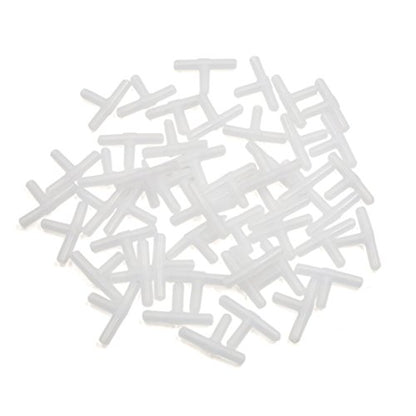uxcell 50pcs Clear Plastic T Shape Airline Tubing Connector for Aquarium Betta Tank