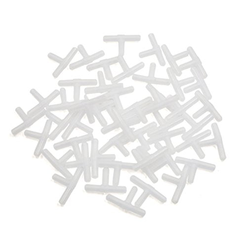 uxcell 50pcs Clear Plastic T Shape Airline Tubing Connector for Aquarium Betta Tank