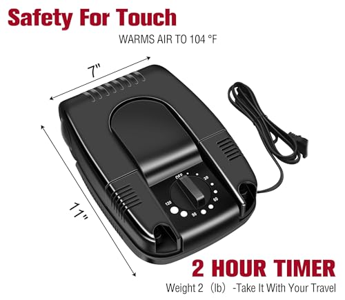 Portable Electric Shoes Boots Dryer and Warmer with Folding and Drying Adjustable Rack - color: N-Black, size: M