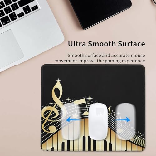 Piano Notes Music Yellow Mousepad Non-Slip Rubber Base Mouse Pads for Computers Laptop Office Desk Accessories Mouse pad 7.9 x 9.5 in - color: Piano