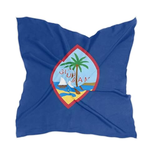 Women's Silk Scarf Square Satin Head Scarves Fashion Neck Scarf Hair Wraps Silk Bandana - color: Guam Flag