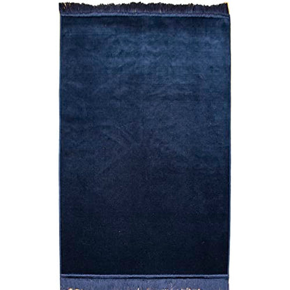 Modefa Muslim Velvet Prayer Rug Solid Simple - Navy Blue | Traditional Muslim Velvet Prayer Mat Carpet for Salah for Men and Women - color: Navy Blue