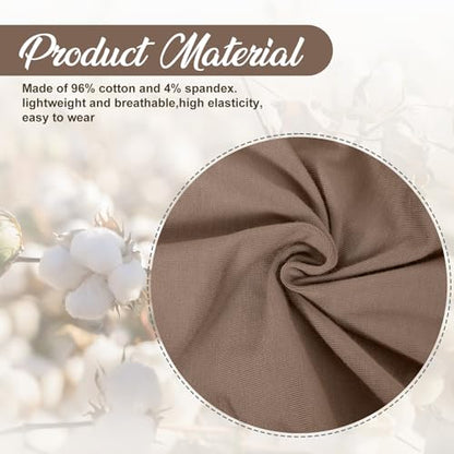 JenPen 4 Pcs Cotton Chemo Headwear for Women Turban Soft Cancer Head Scarf Hats Beanie Elastic Hair Wraps - color: Black, Khaki, Wine Red, Brown