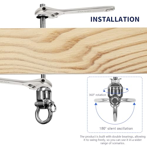 4-Pack Heavy Duty Swing Hangers with Bearings- 304 Stainless Steel Swing Set Brackets, 1500LB Capacity for Porch Swings, Hanging Chairs, Punching Bags, Gym Equipment - style: 4 Pack