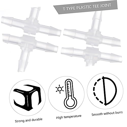 OSALADI 3 Way Hose Connector 1.06X0.62X0.23In Plastic Tee Barb Fittings for Aquarium Air Pump Accessories Water Tube Repair and Extension