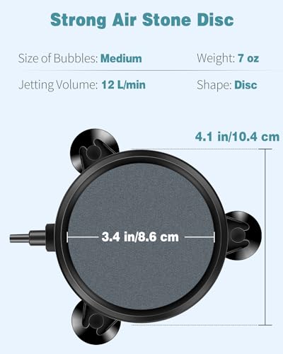 Pawfly Aquarium 4 Inch Air Stone, Fish Tank Airstone Bubble Diffuser for Air Pumps Buckets Fish Tanks Ponds DWC Reservoirs and Circulation - size: 4 inch