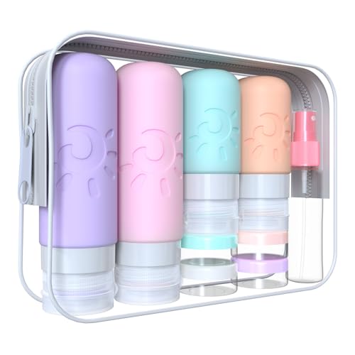 Zafit 18 Pack travel Bottles for Toiletries, TSA Approved Silicone Travel Containers Leak Proof Refillable Travel Accessories for Shampoo Conditioner Lotion Body Wash(Multicolored C) - color: Multicolored C