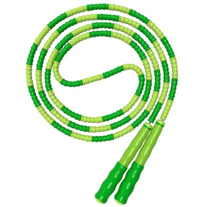 Leeboom Jump Rope, Adjustable Length Tangle-Free Segmented Soft Beaded Skipping Rope, Fitness Jump Rope for Kids, Man, and Women Weight Loss 9.2 Feet - color: Green