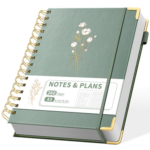 Ovesmusl Undated Daily Planner - 126 Days Hourly Schedule & To Do List - A5 Hardcover Spiral Notebook planner with stickers, Metal Corner Protectors & Back Pocket for Work & School, Bouquet - style: Bouquet