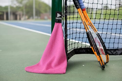 Magnetic Multi Sport Microfiber Towel for Gym, Running, Tennis, Workout, Golf Bags, Strong Magnet Hold, Gym Towels, Magnetic Golf Towels, Fast Drying, Men & Women, Pink - color: Pink