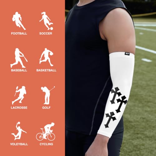 Faith Cross White and Black Arm Sleeve - color: Gothic Cross White, size: Large