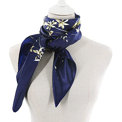 vimate 35" Square Silk Like Head Scarf - Women's Fashion Satin Scarf Bandana for Hair Wrapping at Night. - color: I#. Style--53