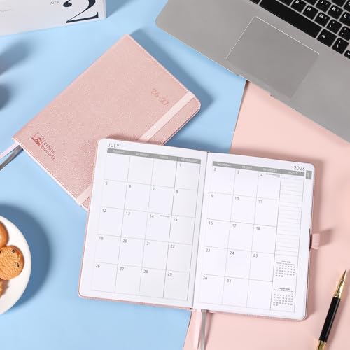 2026-2027 Planner - Academic Planner 2026-2027 Weekly Monthly Planner, July 2026 - June 2027, 5.7'' x 8.4'', Thick Paper, Leather Cover, Pen Holder, Back Pocket, Perfect Daily Organizer - Rose Gold - color: Rose Gold