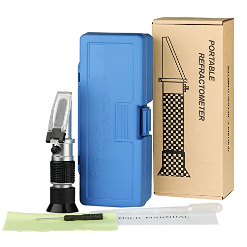 Brix Refractometer 0~90%, Handheld Sugar Refractometer, High Accurate Brix Measurement Meter with ATC for Fruit, Beverages&Juice, Honey, Maple Syrup, Molasses and Other Sugary Drink - color: Brix 0~90%