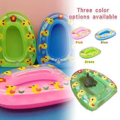 MANON ROSA Real Turtle Toy - Mini Swimming Rings Floating Boat Summer Accessory for Aquarium, Fish Tank, Pool, Habitat Decoration for Fish, Frog, Crab, Shrimp Small Animals