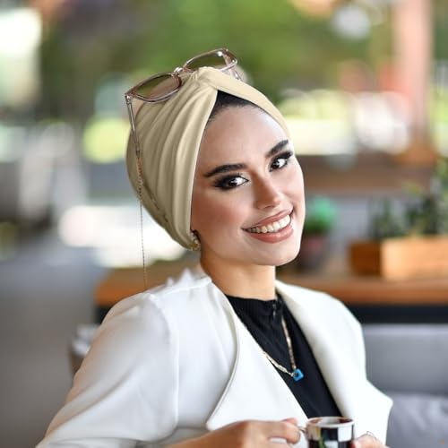 para life Knot Turbans for Women, Breathable Instant Turban|Standard Size Cotton|Pre-tied Scarf, Hijab Cap&Undercap - color: Blonde