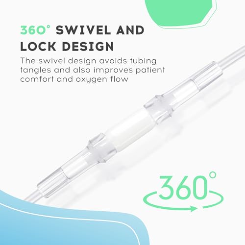 Oxygen Tubing Swivel Connectors – 10-Pack Leak-Proof 360-Degree Rotatable Oxygen Tube Connectors, Oxygen Connector Avoid Tangles