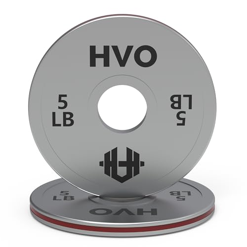 HVO Olympic Weight Plates with Grip: 2 Inch Standard Calibrated Weight Plates For Home Gyms, Fitness Centers, Strength Workouts, Barbell Use Olympic Standard Weights - size: 5LB Pair