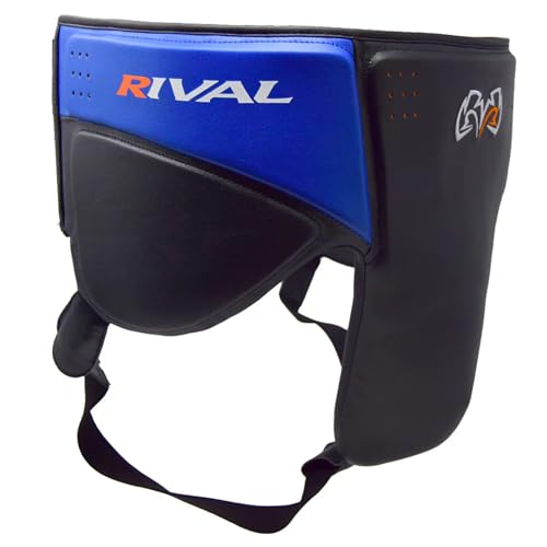 RIVAL Boxing RNFL10 360 Groin Protector with Intelli-Shock D3O Foam, Intelligently Adapts to The Intensity of Any Hit - color: Black/Blue, size: X-Large