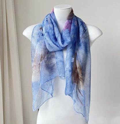Xyueanlo Fashion Scarves for Women Lightweight Elegant Scarf Sunscreen Wraps Shawls - color: Blue