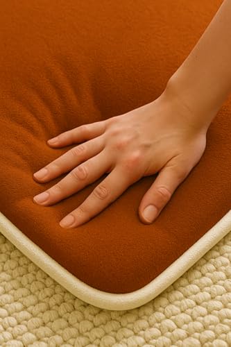 Prayer Rug Orthopedic Velvet Padded 27x47 Inch Non-Slip Faux Leather Base Comfortable Knee Support Plain Design Brown - Brown, 28x47 inch