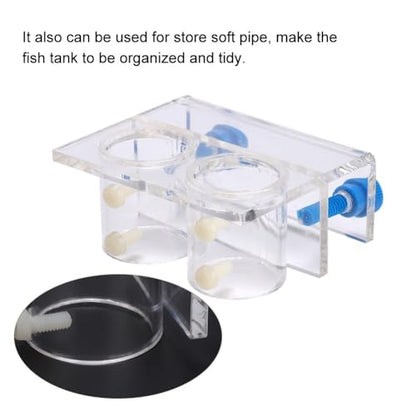 Water Pipes Fixture Transparent Acrylic Aquarium Tube Holder Leak-Proof Mounting Bracket with Screws for Fish Tank Organization(Double Hole Fixture) - style: Double Hole Fixture