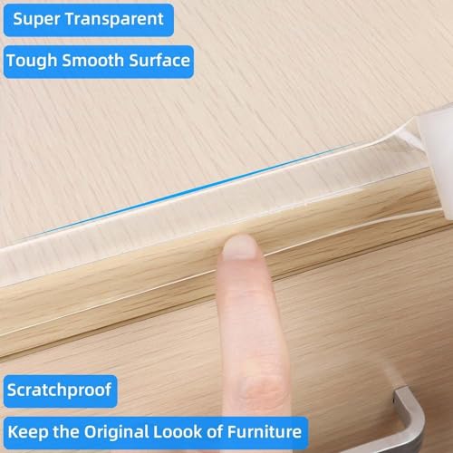 Clear Edge Protector Strip,1 Pack x 0.8in x 16.4FT | Sharp Edge Wrap Cover Tape, Self Adhesive Protective Bumper Guards for Cabinet Door Desk Bed Furniture Waterproof - size: 1 Pack x 0.8in x 16.4FT