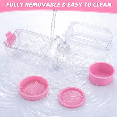 Salad jar with side opening , storage container with Dressing Cup – Leakproof Portable Salad Container with Dressing Cup & Lid, Lid-to-Bowl Design for Office, Gym, Travel, Picnic - Blush Pink - color: Blush Pink