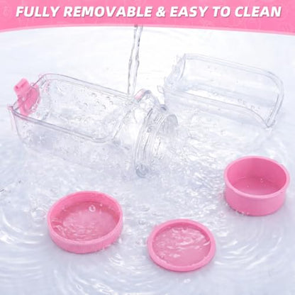 Salad jar with side opening , storage container with Dressing Cup – Leakproof Portable Salad Container with Dressing Cup & Lid, Lid-to-Bowl Design for Office, Gym, Travel, Picnic - Blush Pink - color: Blush Pink