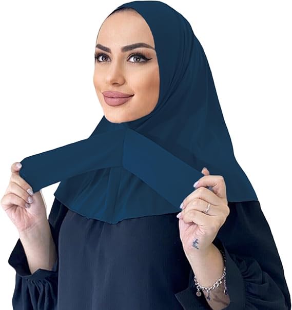 AIBEARTY Women Fashion Instant Muslim Turban Hijab with Snap Fastener Breathable Headscarf Bonnet Cap Turban Hat Shawl - color: Modal Grey-3 Buttons