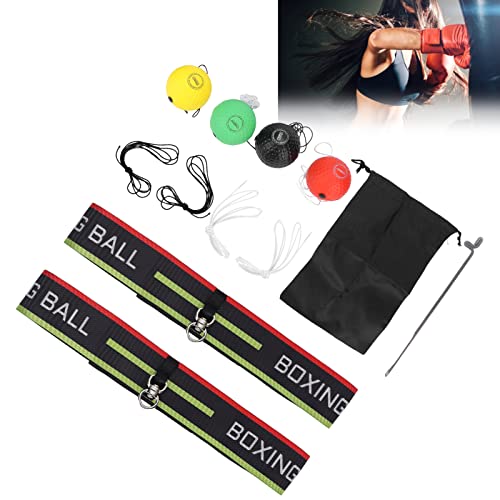 Boxing Ball Headband, Adjustable Boxing Headband Reflex Ball Set for Improving Reaction and Coordination Skills