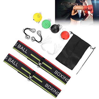 Boxing Ball Headband, Adjustable Boxing Headband Reflex Ball Set for Improving Reaction and Coordination Skills