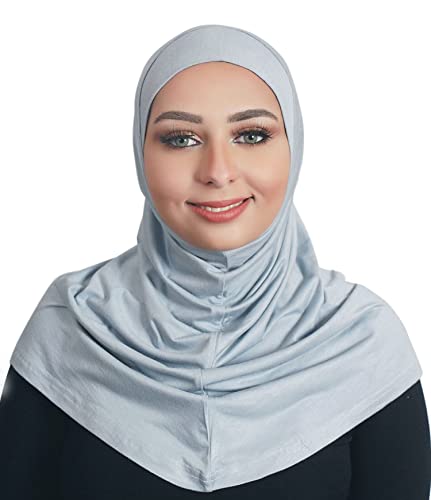 Al Ameera Muslim Hijab Cotton Amira 2 Piece Hood & Hijab Tube Underscarf Cap (Grey)